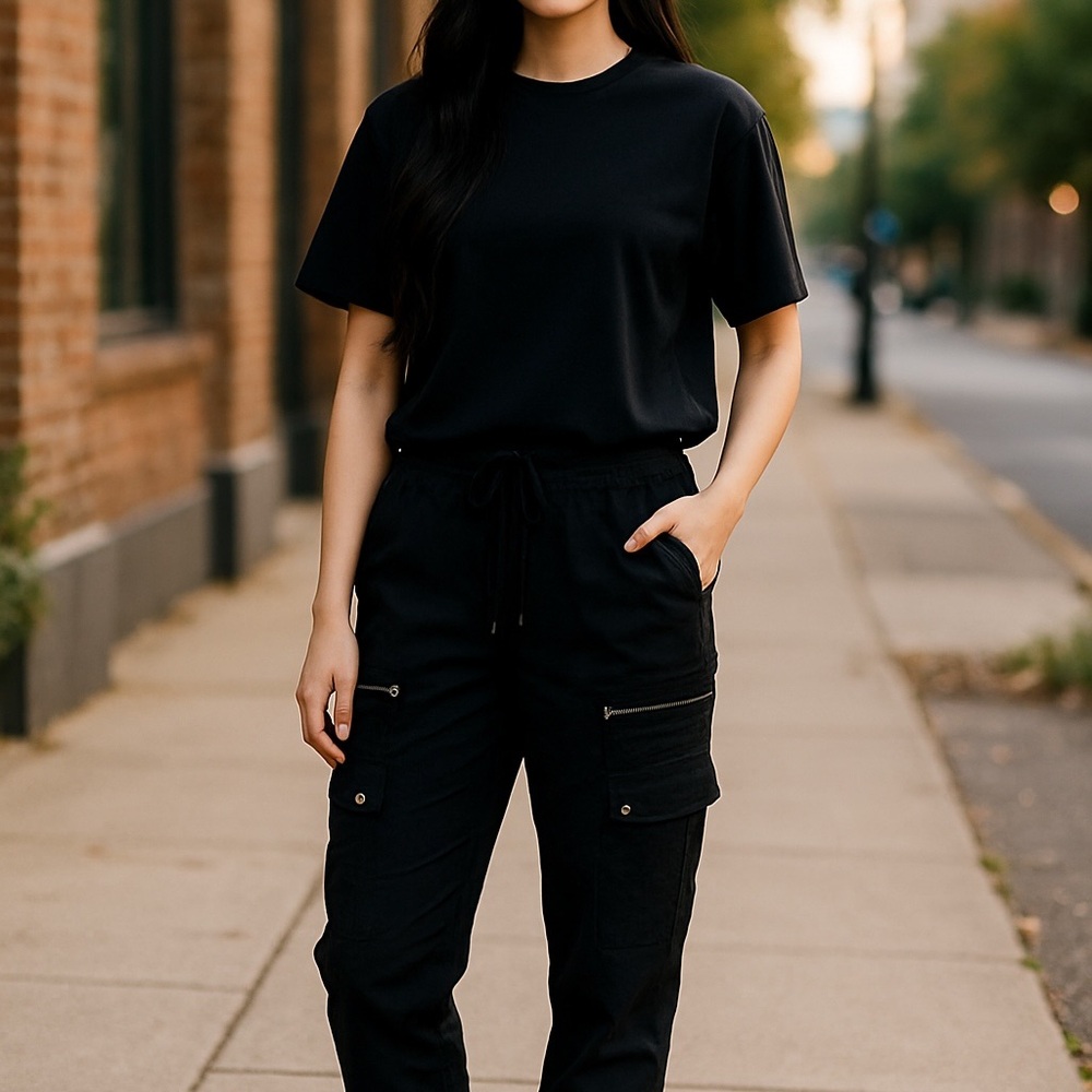 EUC Banana Republic Women's Black Cargo Joggers